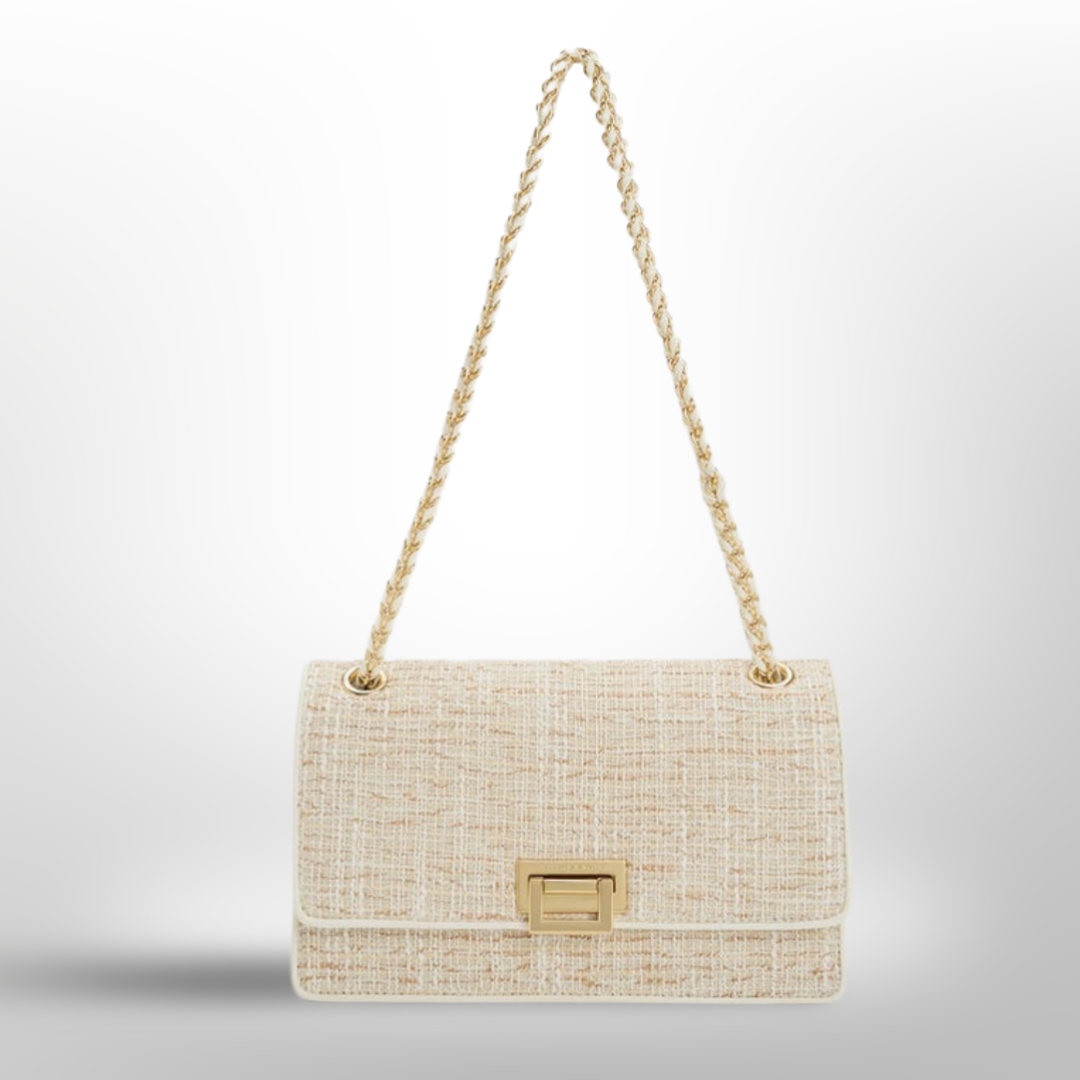 Charles & Keith Everline Tweed Braided-Strap Shoulder Bag